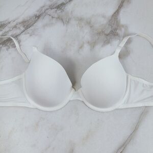 Auden White Demi Coverage Lightly Lined T-shirt Bra, Sz 34B